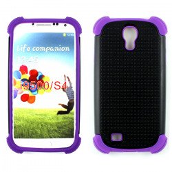 Samsung Galaxy S4 Gummy Shell Case (Black-Purple)